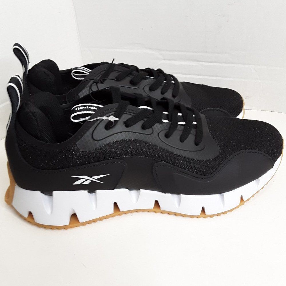 Reebok Men's Zig Dynamica Black White Running Shoe size 8M